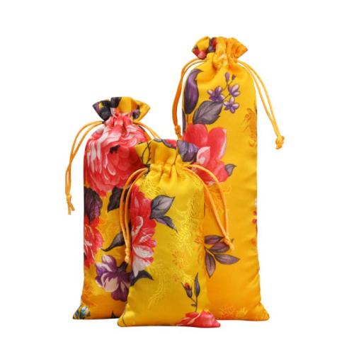Brocade Drawstring Bag, jacquard, dustproof & different size for choice & different designs for choice, Sold By PC