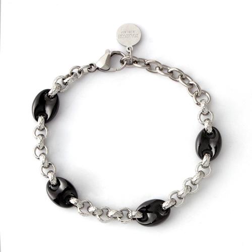 Acier titane bracelet, avec porcelaine, bijoux de mode & unisexe, couleur originale, Longueur:Environ 7-9 pouce, Vendu par PC
