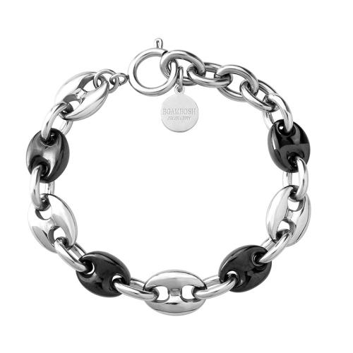 Titanium Steel Bracelet, with Porcelain, fashion jewelry & Unisex, original color, Length:Approx 7-9 Inch, Sold By PC