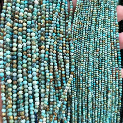 Türkis Perlen, Natürliche Türkis, rund, DIY & verschiedene Größen vorhanden, hellblau, verkauft per ca. 38 cm Strang
