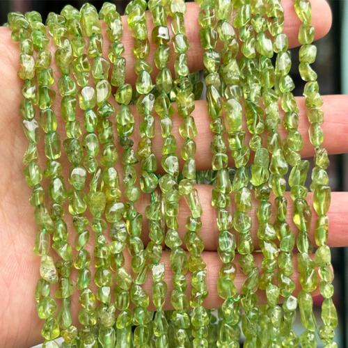 Perles bijoux en pierres gemmes, Olivine naturelle, pepite, DIY, beads length 4-7mm, Vendu par Environ 39 cm brin