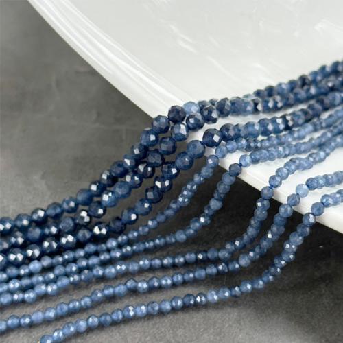 Perles bijoux en pierres gemmes, Iolite, Rond, DIY & normes différentes pour le choix & facettes, Vendu par Environ 38 cm brin