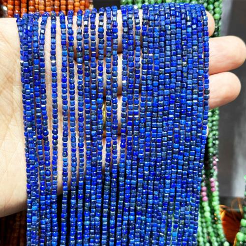 Lapislazuli Perlen, Quadrat, DIY, beads length 2-2.5mm, verkauft per ca. 38 cm Strang
