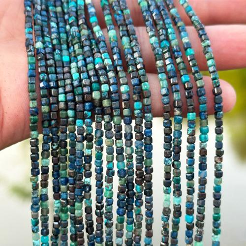 Gemstone Jewelry Beads, Azurite, Square, DIY & different size for choice, Sold Per Approx 38 cm Strand