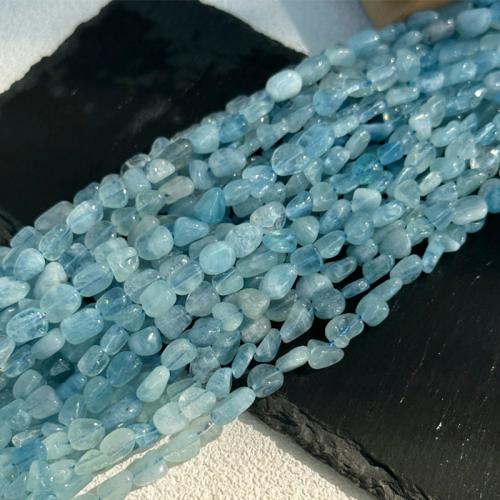 Edelsteen Sieraden Kralen, Aquamarijn, Onregelmatige, DIY, beads length 5-8mm, Per verkocht Ca 38 cm Strand