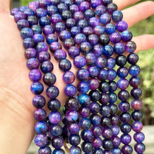 Purple Chalcedony, kalcedon, Kerek, DIY & különböző méretű a választás, hyacinthine, Naponta eladott Kb 38 cm Strand