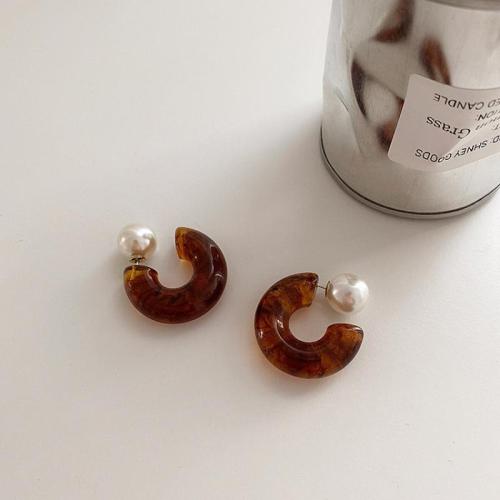 Resin Earring, fashion jewelry & for woman, more colors for choice, 30mm, Sold By Pair
