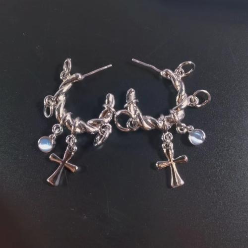 Lo zinco in lega Stud Earring, lega in zinco, with mare opale, gioielli di moda & per la donna, argento, 46x25mm, Venduto da coppia