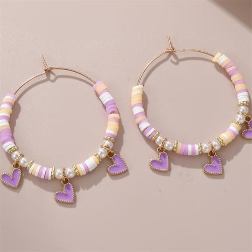 Tibetan Style Drop Earrings, with Polymer Clay, fashion jewelry & for woman, more colors for choice, 43x55mm, Sold By Pair