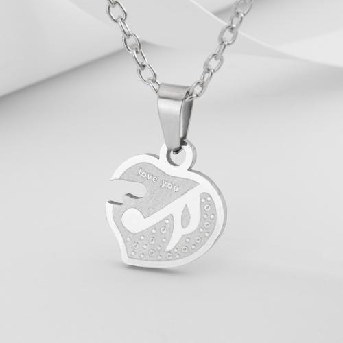 Couple Necklace Titanium Steel fashion jewelry & Unisex Length Approx 60 cm Sold By PC