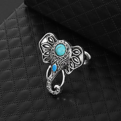 Tibetan Style Finger Ring, with turquoise, fashion jewelry & Unisex, US Ring Size:7, Sold By PC