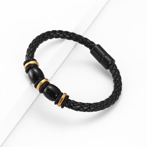 PU Leather Cord Bracelets, fashion jewelry & Unisex, more colors for choice, Length:Approx 21 cm, Sold By PC