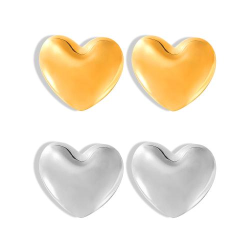 Titanium Aço Brinco, Partículas de aço, Coração, joias de moda & para mulher, Mais cores pare escolha, 27x28mm, vendido por par