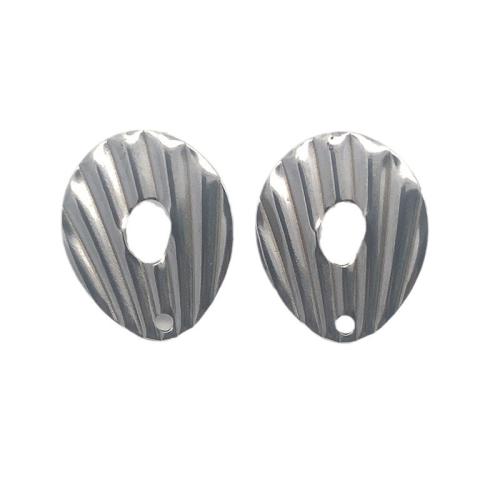 Stainless Steel Earring Stud Component, 304 Stainless Steel, DIY, original color, 22x18mm, Sold By PC
