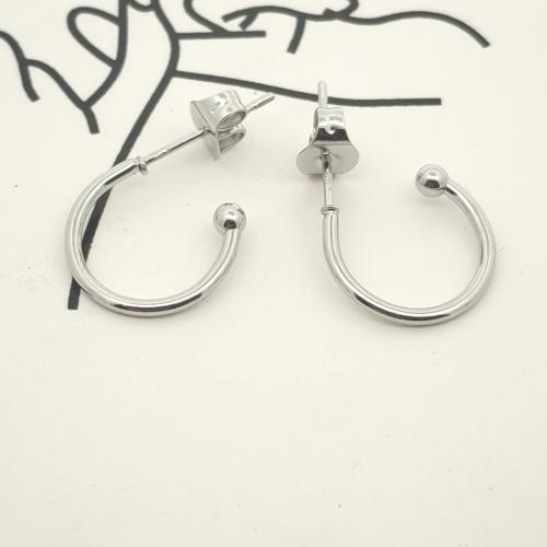 Boucle d'oreille de gaujon en acier inoxydable, Acier inoxydable 304, DIY, couleur originale, 12mm, Vendu par paire