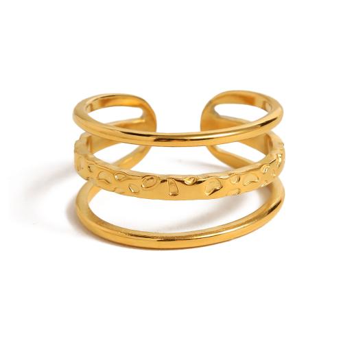 Rustfrit stål fingre Ringe, 304 rustfrit stål, 18K forgyldt, mode smykker & for kvinde, gylden, Solgt af PC