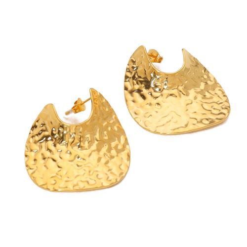 Edelstahl Ohrringe, 304 Edelstahl, 18K vergoldet, Modeschmuck & für Frau, goldfarben, 35x33.80mm, verkauft von Paar