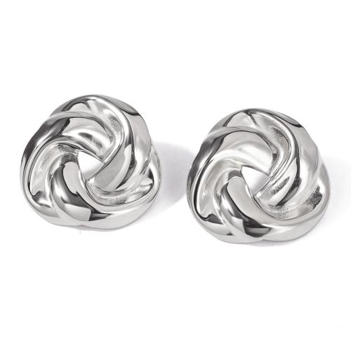 Stainless Steel Stud Earrings, 304 Stainless Steel, fashion jewelry & for woman, 23.30x24.20mm, Sold By Pair