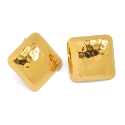 Stainless Steel Stud Earrings, 304 Stainless Steel, 18K gold plated, fashion jewelry & for woman, golden, 21.60mm, Sold By Pair
