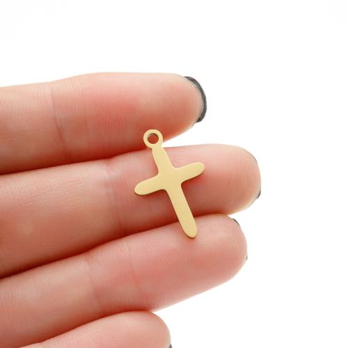 Stainless Steel Cross Pendants, 304 Stainless Steel, Vacuum Ion Plating, DIY, more colors for choice, 12x19mm, 5PCs/Bag, Sold By Bag
