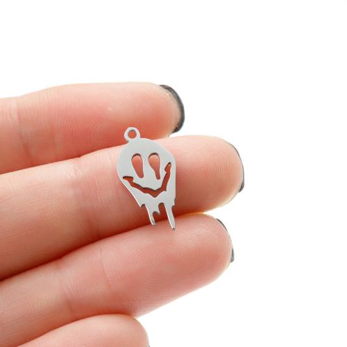 Stainless Steel Pendants, 304 Stainless Steel, Ghost, Vacuum Ion Plating, Halloween Design & DIY, more colors for choice, 9x17mm, 5PCs/Bag, Sold By Bag