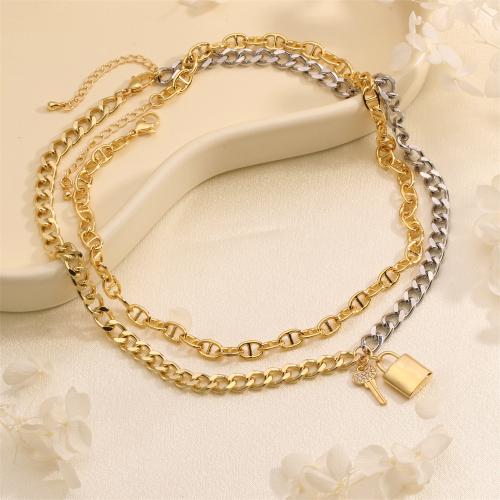 Brass náhrdelník, Mosaz, s 5cm extender řetězce, módní šperky & pro ženy, více barev na výběr, nikl, olovo a kadmium zdarma, Délka Cca 40 cm, Prodáno By PC