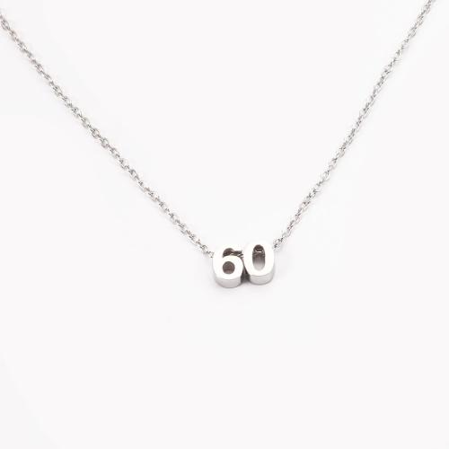 Stainless Steel Jewelry Necklace, 304 Stainless Steel, Number, fashion jewelry & for woman, more colors for choice, Length:Approx 45 cm, Sold By PC