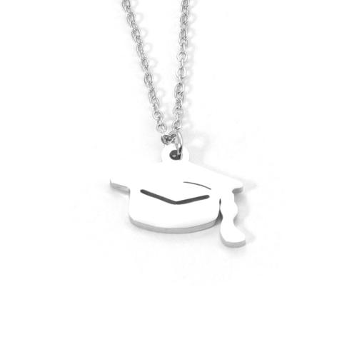 Stainless Steel Jewelry Necklace, 304 Stainless Steel, with 5cm extender chain, Hat, Vacuum Ion Plating, fashion jewelry & for woman, more colors for choice, 20x17mm, Length:Approx 45 cm, Sold By PC