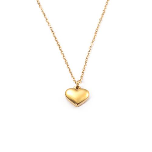 Stainless Steel Jewelry Necklace, 304 Stainless Steel, Heart, Vacuum Ion Plating, fashion jewelry & for woman, more colors for choice, 12x12mm, Length:Approx 45 cm, Sold By PC