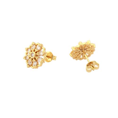 Cubic Zirconia Micro Pave Brass Earring, gold color plated, Different Shape for Choice & fashion jewelry & micro pave cubic zirconia & for woman, more colors for choice, nickel, lead & cadmium free, Sold By Pair