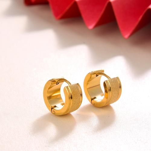 Stainless Steel Huggie Hoop Earring, 304 Stainless Steel, gold color plated, for woman, Sold By PC