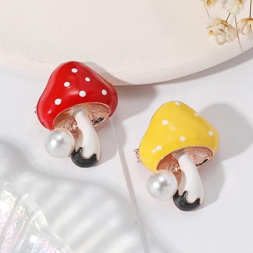 Tibetan Style Brooches, mushroom, plated, fashion jewelry & enamel, more colors for choice, nickel, lead & cadmium free, 22x29mm, Sold By PC