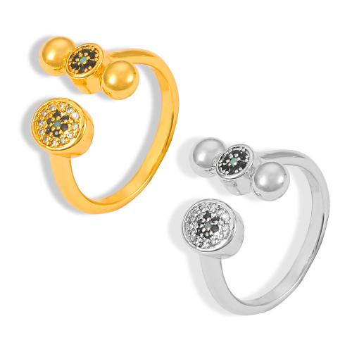 Ring Finger mosiądz, Powlekane, biżuteria moda & dla kobiety & z kamieniem, dostępnych więcej kolorów, rozmiar:7, sprzedane przez PC