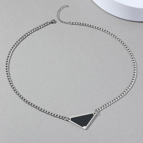 Stainless Steel Jewelry Necklace, 304 Stainless Steel, with 5cm extender chain, fashion jewelry & Unisex & enamel, more colors for choice, Length:48 cm, Sold By PC