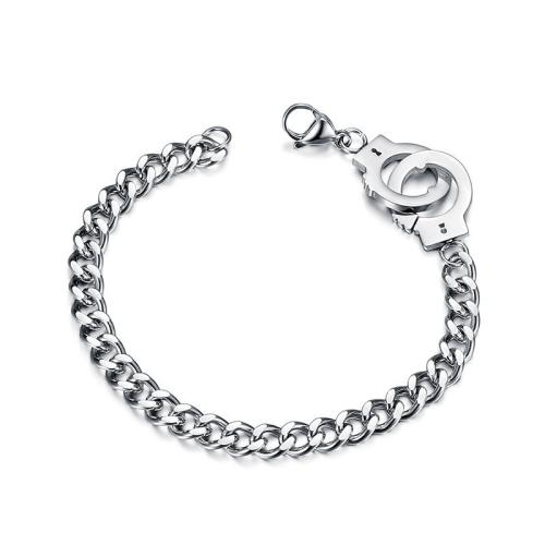 Titanium Steel Bracelet & Bangle, plated, fashion jewelry & Unisex, more colors for choice, Length:20 cm, Sold By PC
