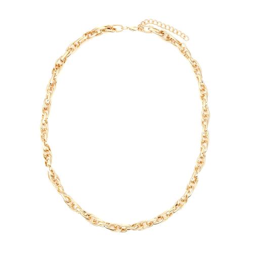 Zinklegierung Schmuck Halskette, mit Verlängerungskettchen von 6cm, plattiert, für Frau, goldfarben, Länge ca. 60 cm, verkauft von PC