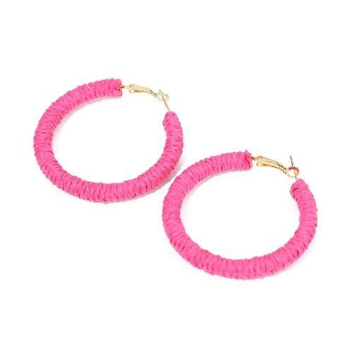 Earring Jewelry, Tibetan Style, with Rafidah Grass, plated, for woman, more colors for choice, Sold By Pair