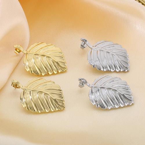 Stainless Steel Stud Earrings 304 Stainless Steel Vacuum Ion Plating & for woman Sold By Pair