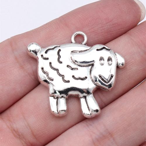 Zinc Alloy Animal Pendants Sheep antique silver color plated DIY Sold By PC
