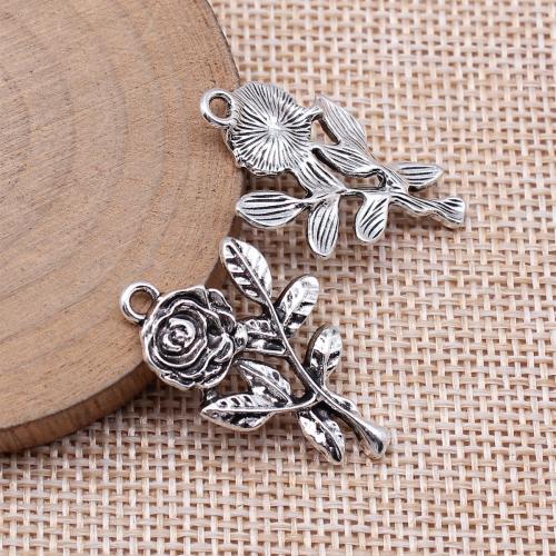 Tibetan Style Flower Pendants, antique silver color plated, DIY, Sold By PC