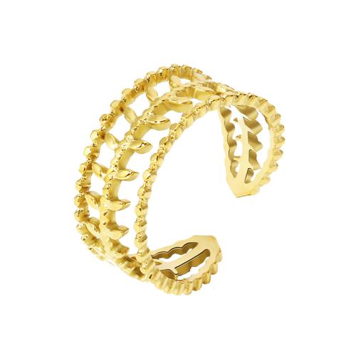 Палец кольцо из нержавеющей стали, Нержавеющая сталь 304, ювелирные изделия моды & Женский, Золотой, продается PC
