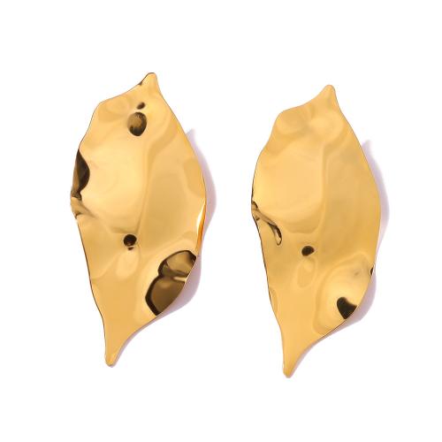 Boucle d'oreille de gaujon en acier inoxydable, Acier inoxydable 304, bijoux de mode & pour femme, doré, 53x23.40mm, Vendu par paire
