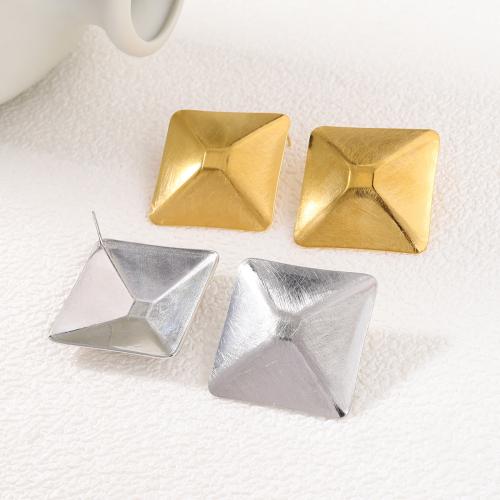 Stainless Steel Stud Earrings, 304 Stainless Steel, fashion jewelry & for woman, more colors for choice, 29x29mm, Sold By Pair