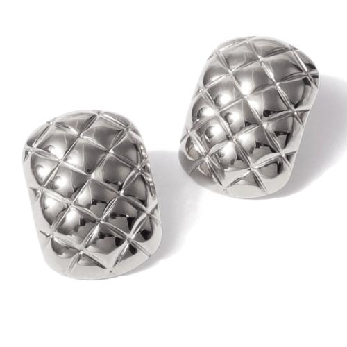 Stainless Steel Stud Earrings, 304 Stainless Steel, fashion jewelry & for woman, original color, 17.40x24mm, Sold By Pair