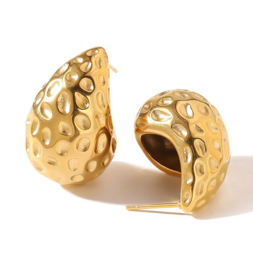Edelstahl Ohrringe, 304 Edelstahl, 18K vergoldet, Modeschmuck & für Frau, goldfarben, 27x17.50mm, verkauft von Paar