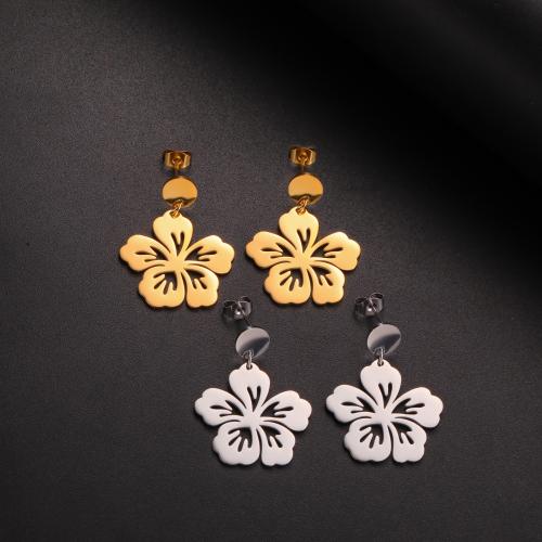 Stainless Steel Drop Earring, 304 Stainless Steel, petals, fashion jewelry & for woman, more colors for choice, Sold By Pair