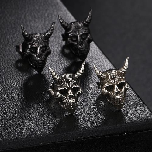 Brass Stud Earring, Skull, fashion jewelry & Unisex, more colors for choice, Sold By Pair
