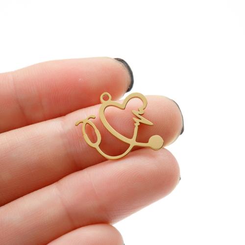 Stainless Steel Pendants 304 Stainless Steel Stethoscope Vacuum Ion Plating DIY Sold By Bag