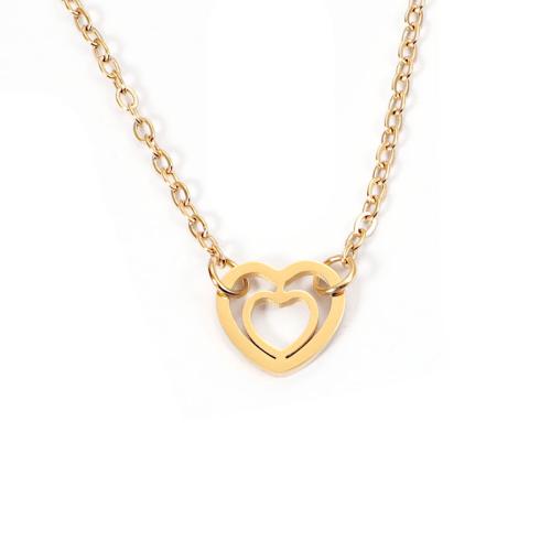 Stainless Steel Jewelry Necklace 304 Stainless Steel Heart Vacuum Ion Plating fashion jewelry & for woman Length Approx 45 cm Sold By PC