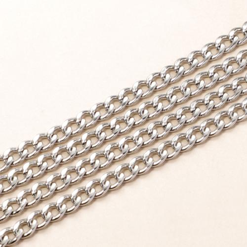 Nehrđajućeg čelika Nekclace Chain, 304 nehrđajućeg čelika, možete DIY & za čovjeka, izvorna boja, 4mm, Dužina Približno 60 cm, Prodano By PC